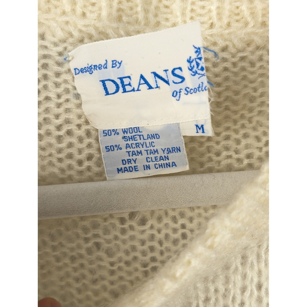 Vintage 90s Deans of Scotland Shetland Wool Sunset Sweater M Cottagecore Granny - Picture 5 of 8